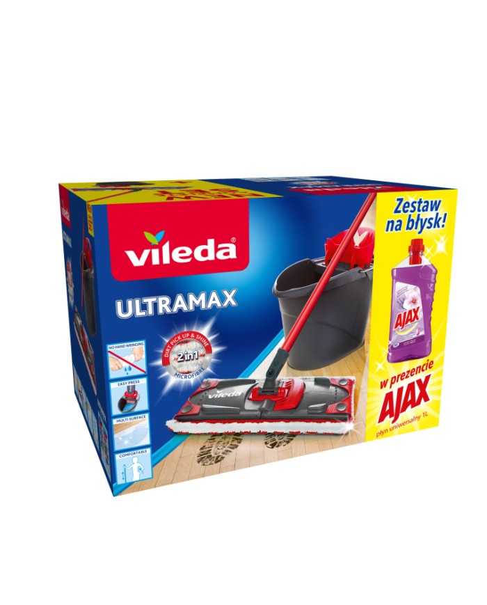 VILEDA mop płaski ULTRAMAX box AJAX - skuteczne sprzątanie