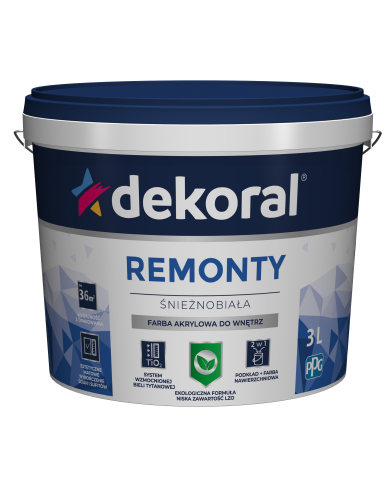 PPG Dekoral Remonty 3L - Farba do wnętrz, trwałość i jakość PPG Dekoral Remonty 3L - Farba do wnętrz, trwałość i jakość