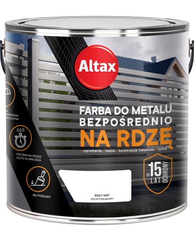 ALTAX Farba do metalu 2,5 L BIAŁY MAT - Wysoka jakość i trwałość ALTAX Farba do metalu 2,5 L BIAŁY MAT - Wysoka jakość i trwałość