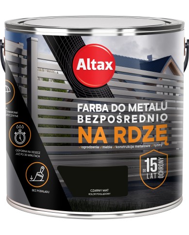 ALTAX Farba do metalu 2,5 L - Czarny Mat - Wysoka Jakość ALTAX Farba do metalu 2,5 L - Czarny Mat - Wysoka Jakość