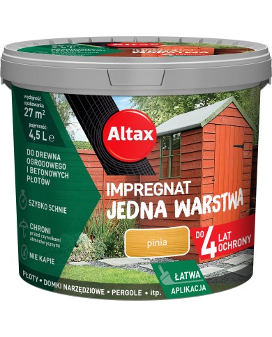 Jedna Warstwa 4Lata 4,5L Pinia - Idealna Farba do Drewna Jedna Warstwa 4Lata 4,5L Pinia - Idealna Farba do Drewna