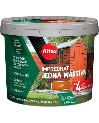 Jedna Warstwa 4Lata 9,0L Cedr - Trwałość i Estetyka Jedna Warstwa 4Lata 9,0L Cedr - Trwałość i Estetyka