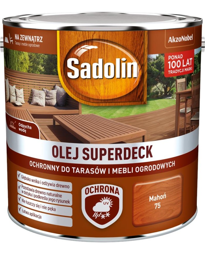AKZO Sadolin Superdeck Mahoń 75 - Farba 2,5L do Drewna