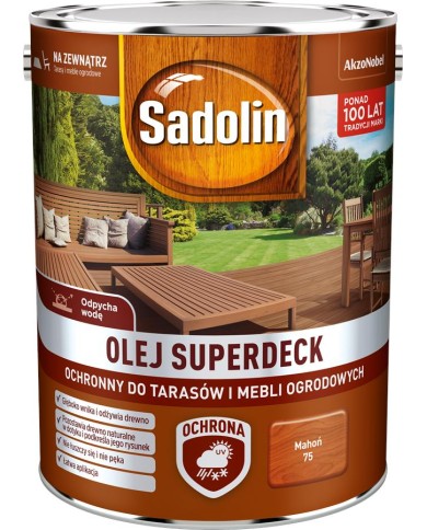 AKZO SADOLIN SUPERDECK Olej Mahoń 75 5L - Najlepsza Ochrona Drewna AKZO SADOLIN SUPERDECK Olej Mahoń 75 5L - Najlepsza Ochrona Drewna