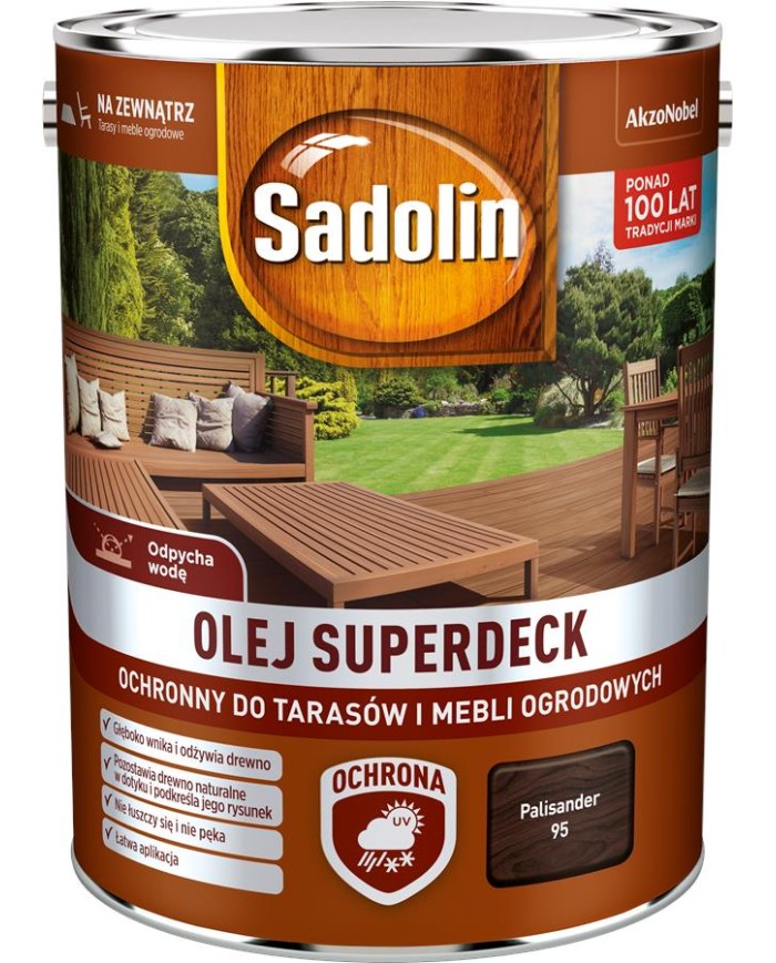 AKZO SADOLIN SUPERDECK olej Paliander 95 5L - Wysoka jakość AKZO SADOLIN SUPERDECK olej Paliander 95 5L - Wysoka jakość