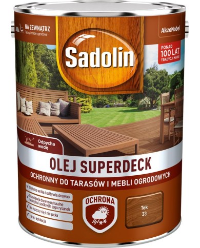 AKZO SADOLIN SUPERDECK olej Tek 33 5L - Wysoka jakość ochrony AKZO SADOLIN SUPERDECK olej Tek 33 5L - Wysoka jakość ochrony
