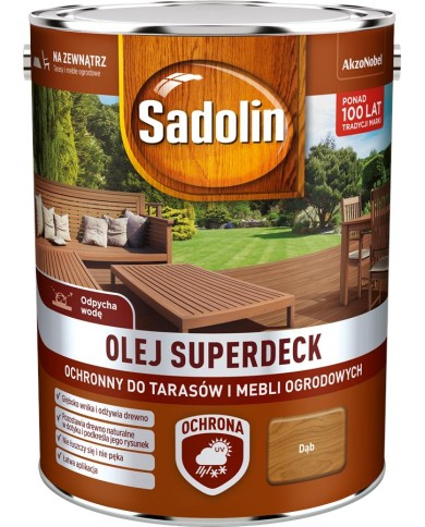 AKZO SADOLIN SUPERDECK Olej Dąb 5L - Najlepsza Ochrona Drewna AKZO SADOLIN SUPERDECK Olej Dąb 5L - Najlepsza Ochrona Drewna