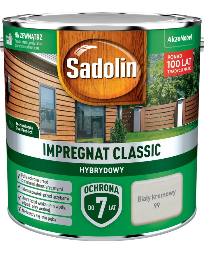 AKZO Sadolin Classic Hybrydowy Biały Krem 2,5L - Wysoka Jakość