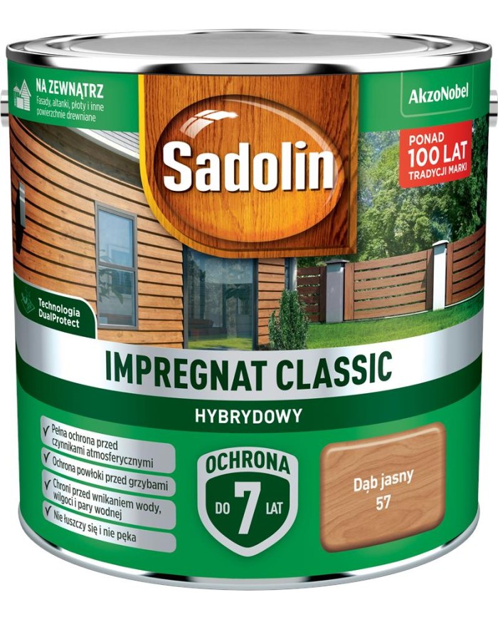 AKZO Sadolin Classic Hybrydowy Dąb Jasny 2,5L - Wysoka Jakość