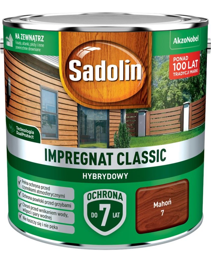 AKZO Sadolin Classic Hybrydowy Mahoń 2,5L - Wysoka Jakość