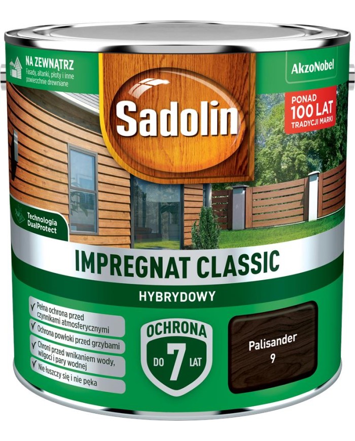 AKZO Sadolin Classic Hybrydowy Palisander 2,5L - Wysoka Jakość