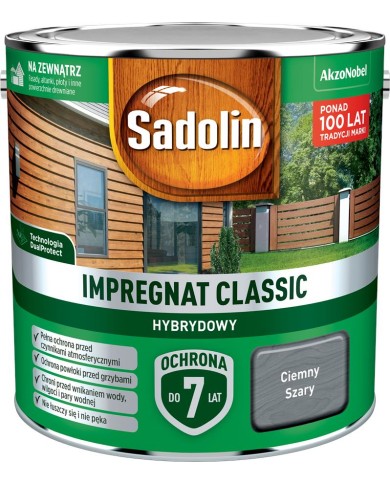 AKZO Sadolin Classic Hybrydowy Ciemny Szary 2,5L - Farba do wnętrz AKZO Sadolin Classic Hybrydowy Ciemny Szary 2,5L - Farba do wnętrz