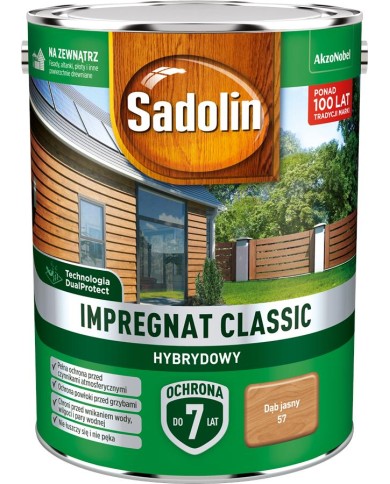 AKZO Sadolin Classic Hybrydowy Dąb Jasny 4,5L - Wysoka Jakość AKZO Sadolin Classic Hybrydowy Dąb Jasny 4,5L - Wysoka Jakość