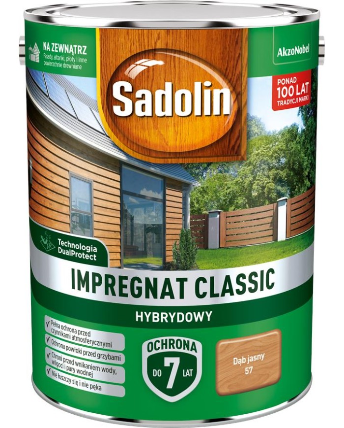 AKZO Sadolin Classic Hybrydowy Dąb Jasny 4,5L - Wysoka Jakość