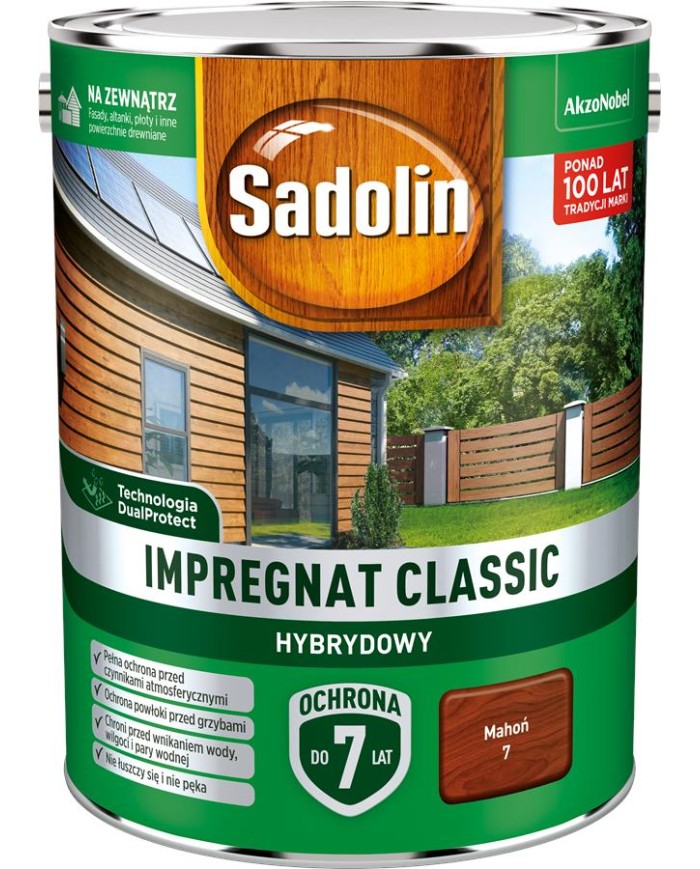 AKZO Sadolin Classic Hybrydowy Mahoń 4,5L - Wysoka Jakość