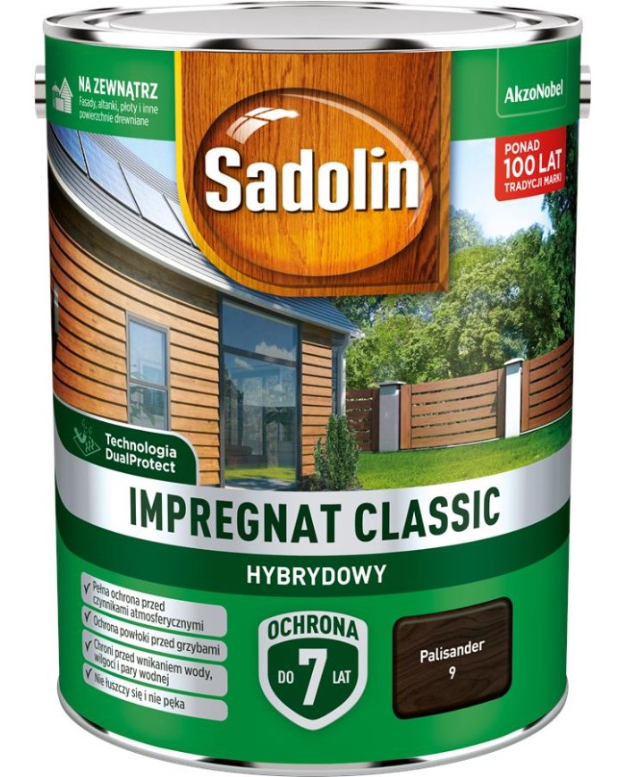 AKZO Sadolin Classic Hybrydowy Palisander 4,5L - Wysoka Jakość