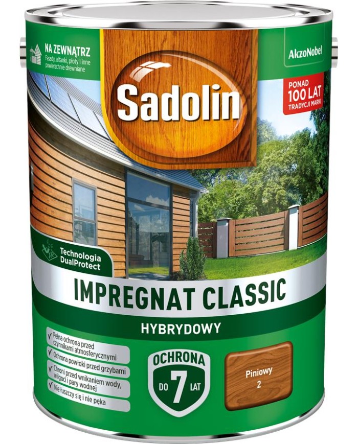 AKZO Sadolin Classic Hybrydowy Piniowy 4,5L - Wysoka Jakość