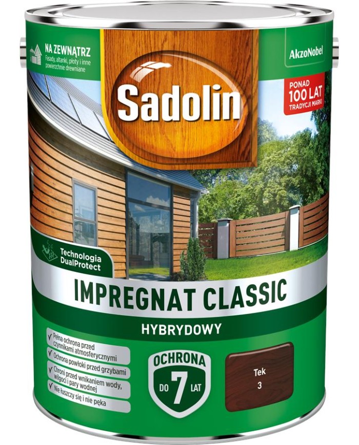 AKZO Sadolin Classic Hybrydowy Tek 4,5L - Wysoka Jakość i Trwałość