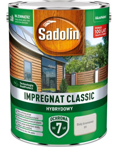 AKZO Sadolin Classic Hybrydowy Biały Krem 4,5L - Wysoka Jakość AKZO Sadolin Classic Hybrydowy Biały Krem 4,5L - Wysoka Jakość