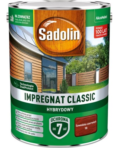 AKZO Sadolin Classic Hybrydowy Szwedzka Czerwień 4,5L - Farba AKZO Sadolin Classic Hybrydowy Szwedzka Czerwień 4,5L - Farba