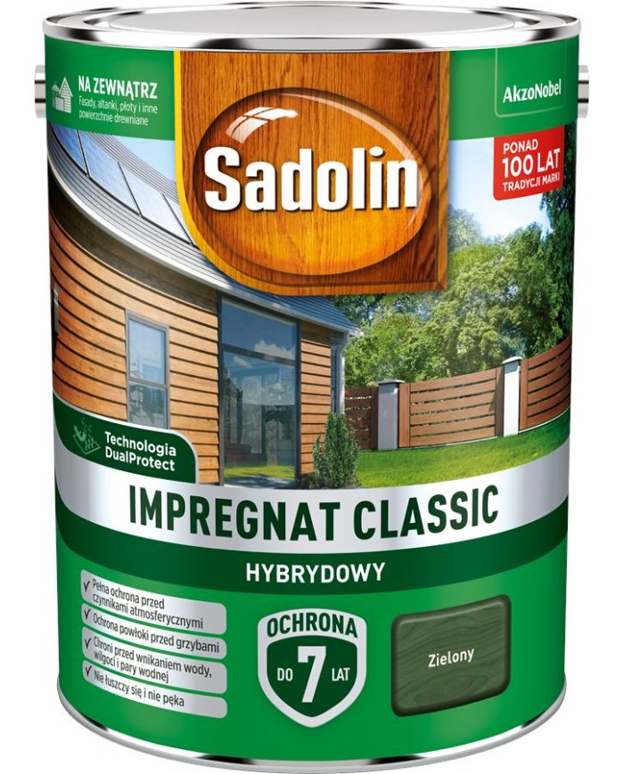AKZO Sadolin Classic Hybrydowy Zielony 4,5L - Farba do wnętrz AKZO Sadolin Classic Hybrydowy Zielony 4,5L - Farba do wnętrz