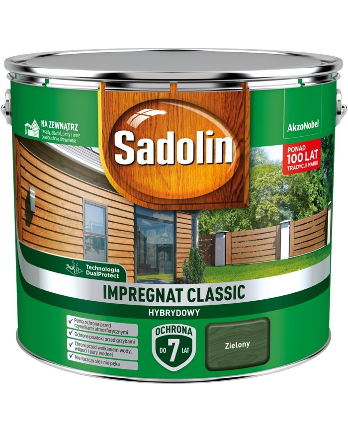 AKZO Sadolin Classic Hybrydowy Zielony 9L - Farba do wnętrz AKZO Sadolin Classic Hybrydowy Zielony 9L - Farba do wnętrz
