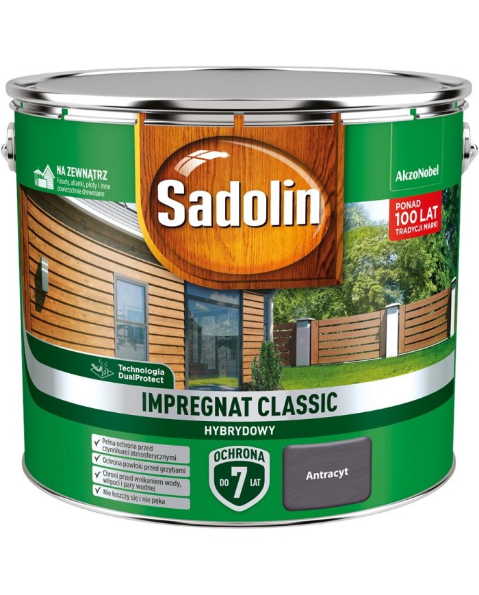 AKZO Sadolin Classic Hybrydowy Antracyt 9L - Farba do wnętrz AKZO Sadolin Classic Hybrydowy Antracyt 9L - Farba do wnętrz
