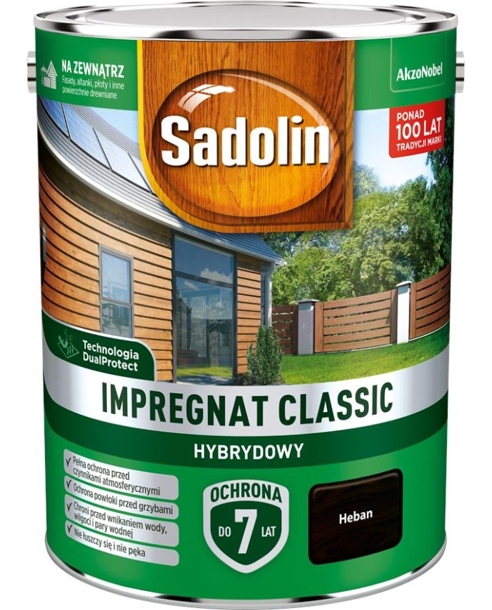 AKZO Sadolin Classic Hybrydowy Heban 4,5L - Wysoka Jakość AKZO Sadolin Classic Hybrydowy Heban 4,5L - Wysoka Jakość