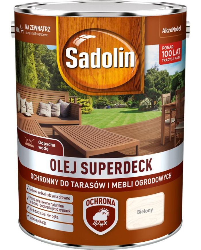 AKZO Sadolin Olej Superdeck Bielony 5L - Ochrona i Estetyka AKZO Sadolin Olej Superdeck Bielony 5L - Ochrona i Estetyka
