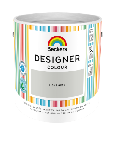 Designer Colour Light Grey 2,5L - Farba do wnętrz Designer Colour Light Grey 2,5L - Farba do wnętrz