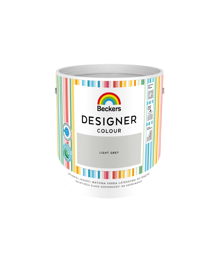 Designer Colour Light Grey 2,5L - Farba do wnętrz Designer Colour Light Grey 2,5L - Farba do wnętrz