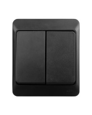 Łącznik natynkowy podwójny Hermes świecznikowy IP44 czarny Łącznik natynkowy podwójny Hermes świecznikowy IP44 czarny