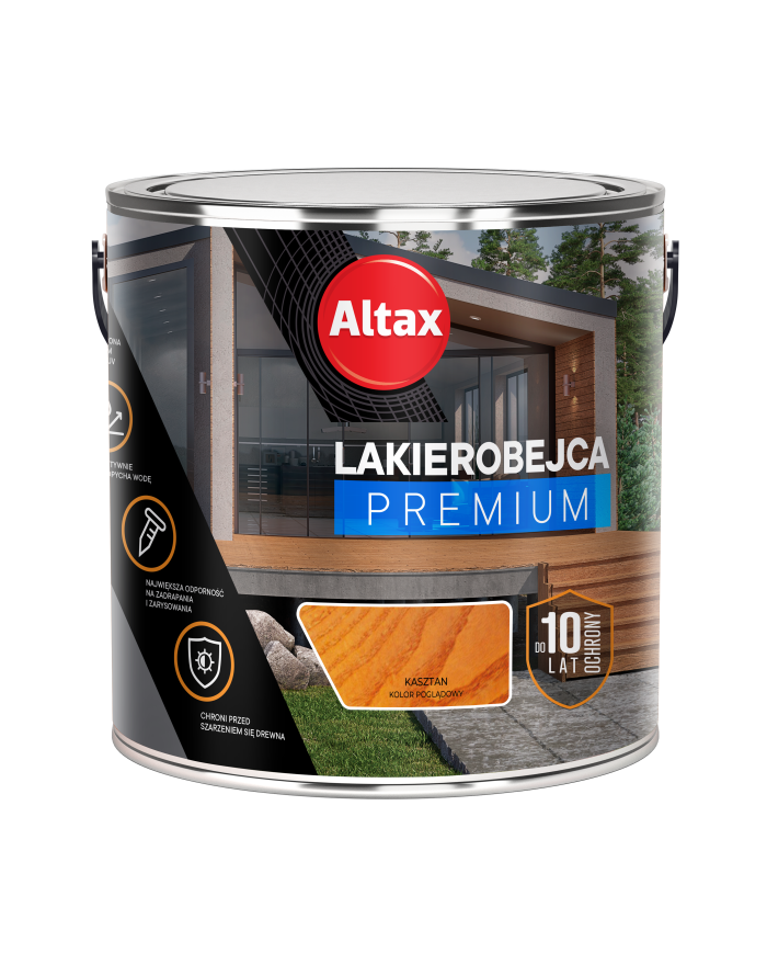 ALTAX Lakierobejca Premium 2,5L - Kasztan | Najlepsza Ochrona Drewna ALTAX Lakierobejca Premium 2,5L - Kasztan | Najlepsza Ochrona Drewna
