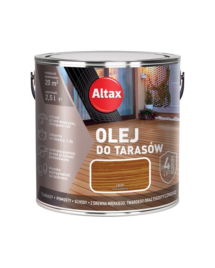 Altax Olej do tarasu 2,5L CEDR - Ochrona i piękno drewna