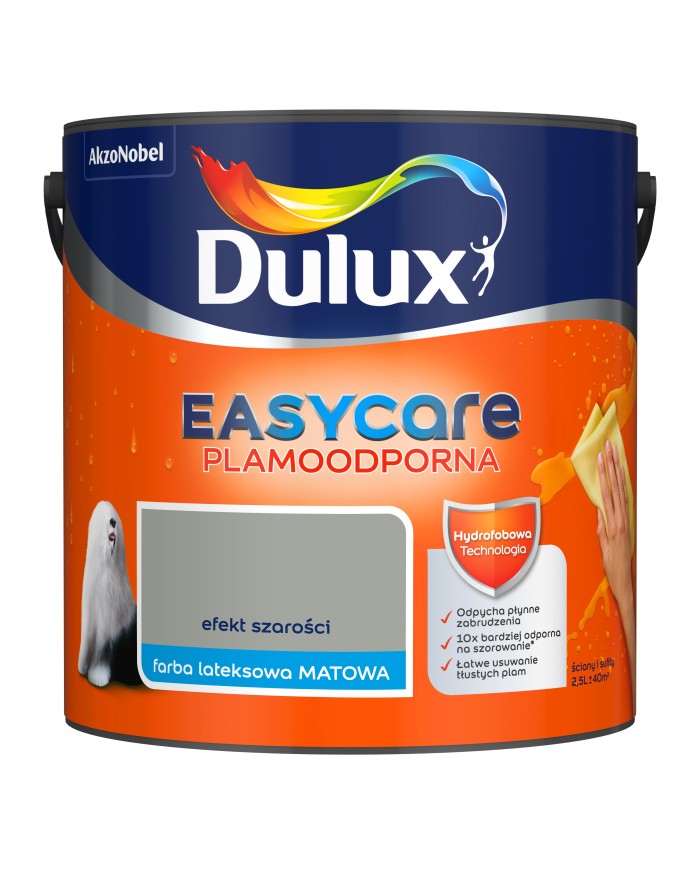 DULUX EASY CARE Efekt Szarości 2,5L - Farba do Wnętrz DULUX EASY CARE Efekt Szarości 2,5L - Farba do Wnętrz