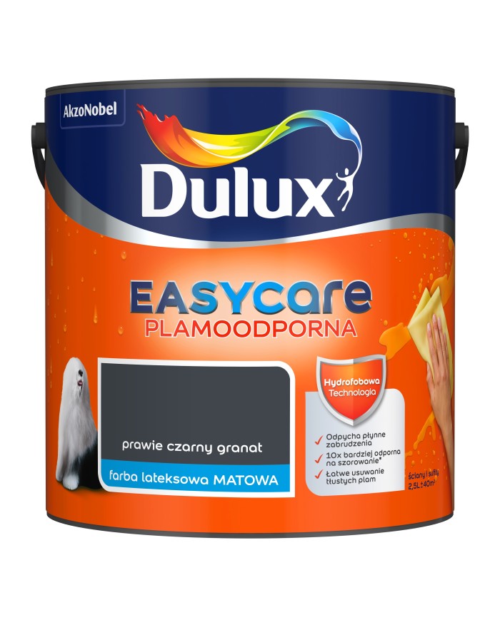 DULUX EASY CARE Prawie czarny granat 2,5L - Farba do wnętrz DULUX EASY CARE Prawie czarny granat 2,5L - Farba do wnętrz