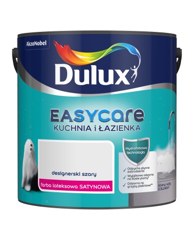 DULUX EASY CARE Kuch.&Łaz. Szary sat. 2,5L - Designerska farba DULUX EASY CARE Kuch.&Łaz. Szary sat. 2,5L - Designerska farba