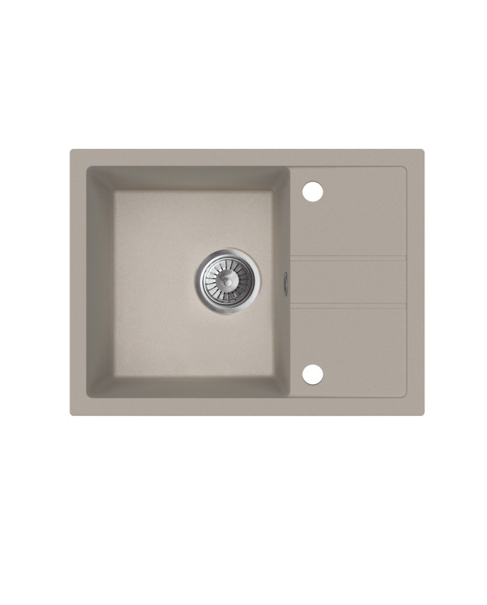 Zlew granitowy Bravo New 1-kom. z krótkim ociekaczem, piaskowy