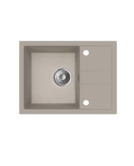 Zlew granitowy Bravo New 1-kom. z krótkim ociekaczem, piaskowy