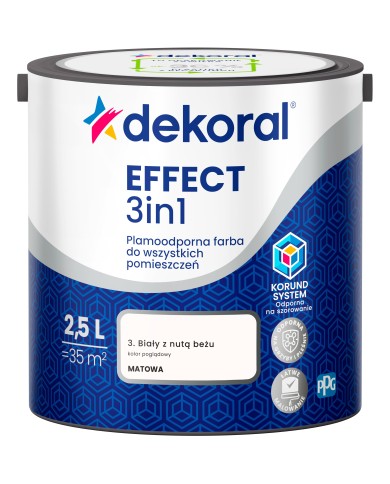 PPG DEKORAL EFFECT biały z nutą beżu 2,5L - Farba do wnętrz PPG DEKORAL EFFECT biały z nutą beżu 2,5L - Farba do wnętrz