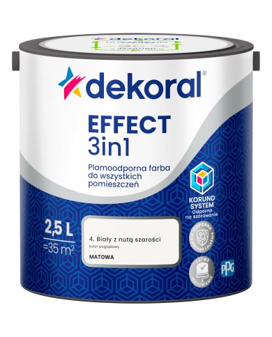 PPG DEKORAL EFFECT biały z nutą szarości 2,5L - Farba do wnętrz PPG DEKORAL EFFECT biały z nutą szarości 2,5L - Farba do wnętrz