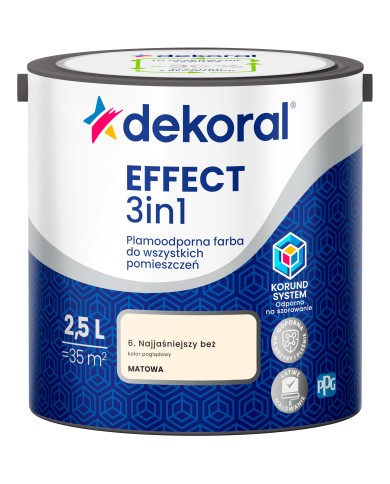 PPG DEKORAL EFFECT - Najjaśniejszy Beż 2,5L - Farba do Wnętrz PPG DEKORAL EFFECT - Najjaśniejszy Beż 2,5L - Farba do Wnętrz