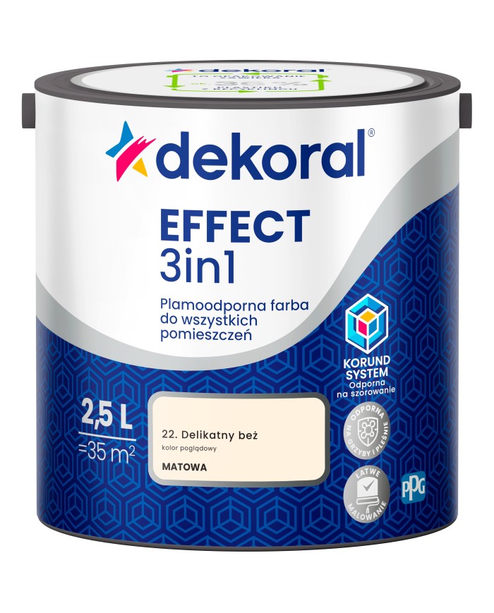 PPG DEKORAL EFFECT Delikatny Beż 2,5L - Farba do Wnętrz