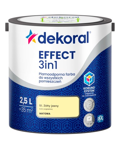 PPG DEKORAL EFFECT Żółty Jasny 2,5L - Farba do Wnętrz PPG DEKORAL EFFECT Żółty Jasny 2,5L - Farba do Wnętrz