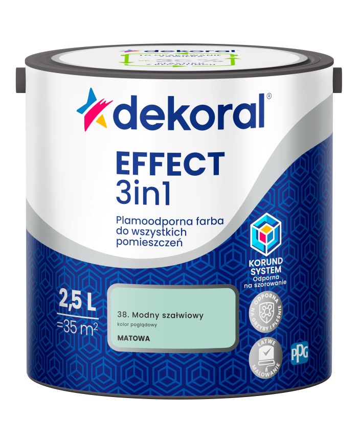 PPG DEKORAL EFFECT - Modny Szałwiowy 2,5L | Farba do wnętrz