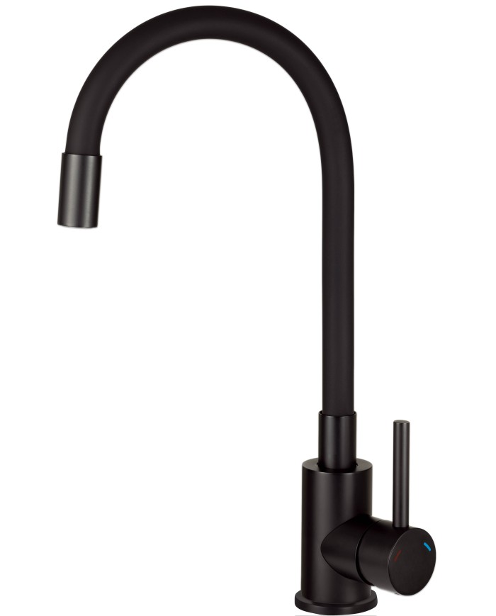 Bateria DEANTE ASTI NERO z elastycznym wylewkiem - czarna elegancja