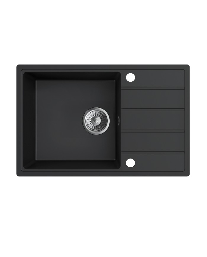 Zlew granitowy Metro 1 z ociekaczem 680x440x195, Ton Lava Stone