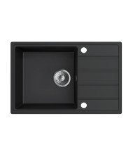 Zlew granitowy Metro 1 z ociekaczem 680x440x195, Ton Lava Stone