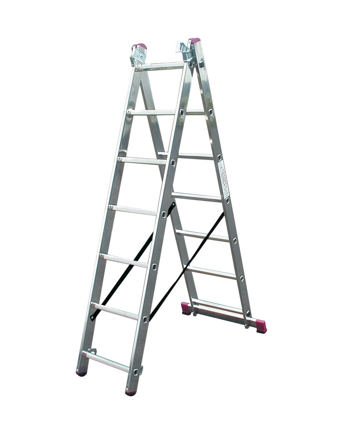 Drabina aluminiowa 3x7 stopni CORDA 375 - wielofunkcyjna i składana Drabina aluminiowa 3x7 stopni CORDA 375 - wielofunkcyjna i składana