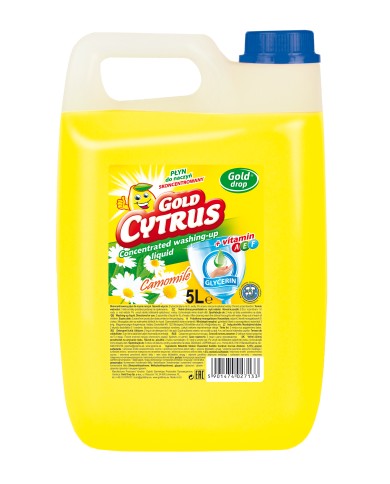 GOLD CYTRUS 5l - Płyn do mycia naczyń Rumianek | Skuteczna czystość GOLD CYTRUS 5l - Płyn do mycia naczyń Rumianek | Skuteczna czystość